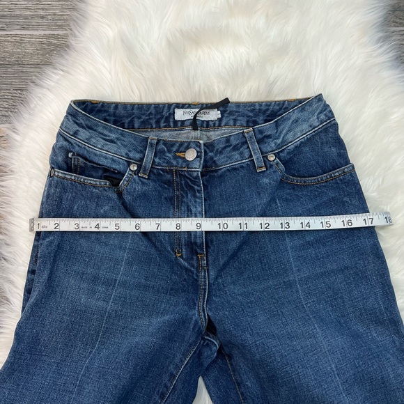 Rate Yves Saint Laurent Rive Gauche Boot Cut Cotton Jeans YSL stamp - Picture 8 of 16